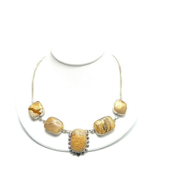 Vintage Navajo Sterling Silver Jasper Pendant Necklace—EUC - Picture 3 of 12